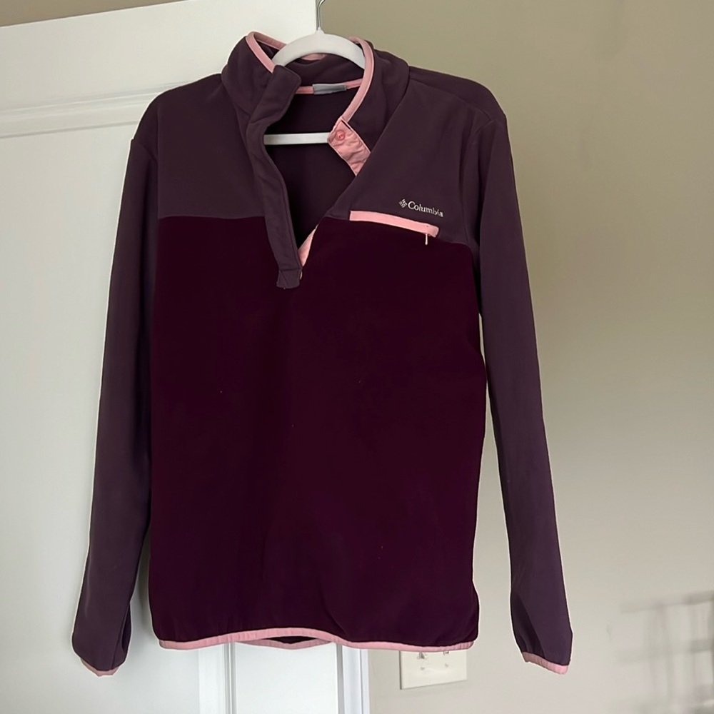Columbia fleece half buttoned pull over